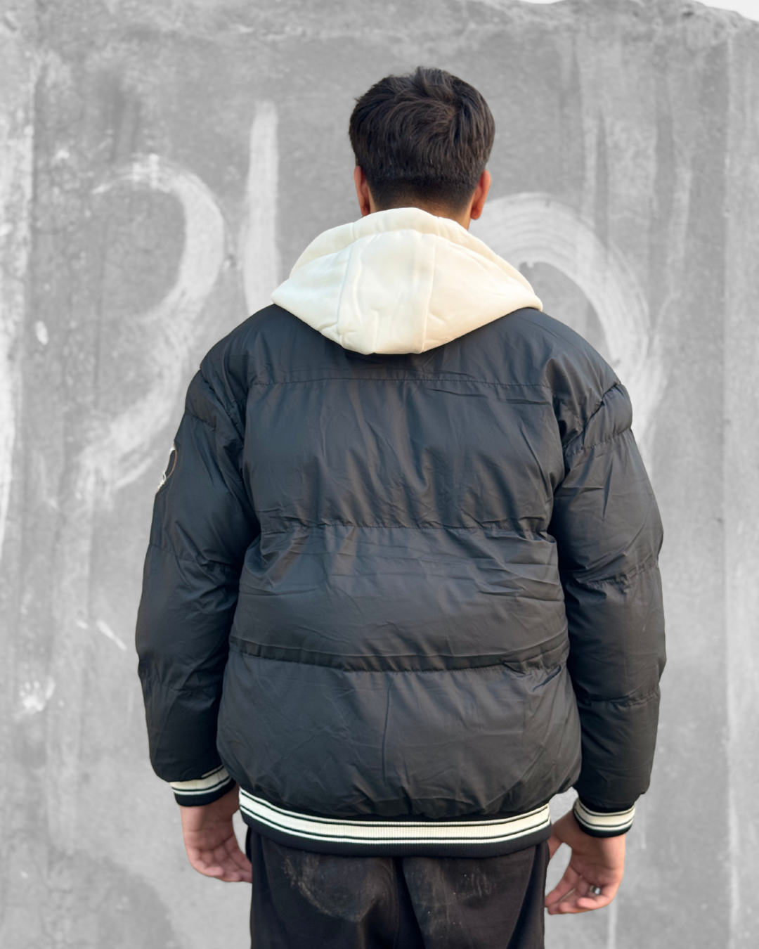 Hooded Puffer Varsity Jacket